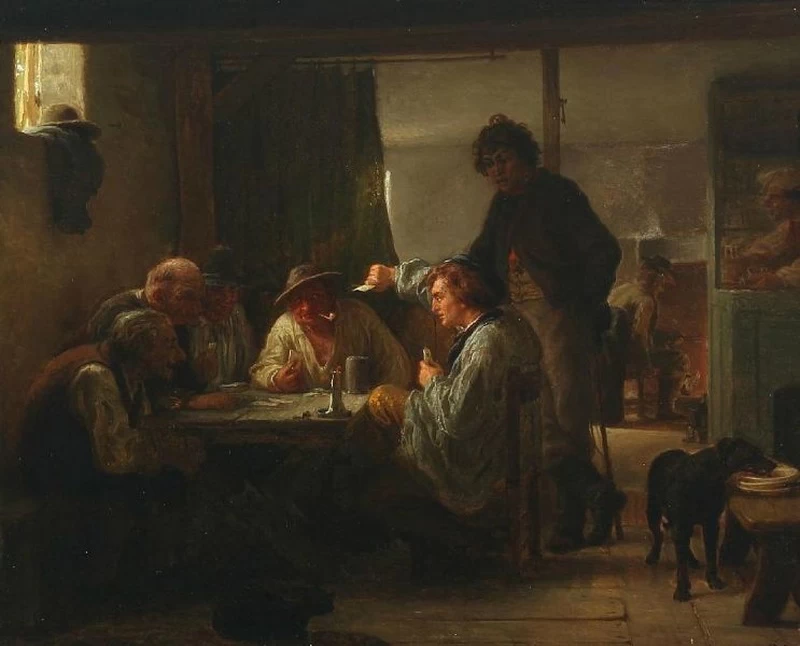 Giocatori di carte nella locanda locale